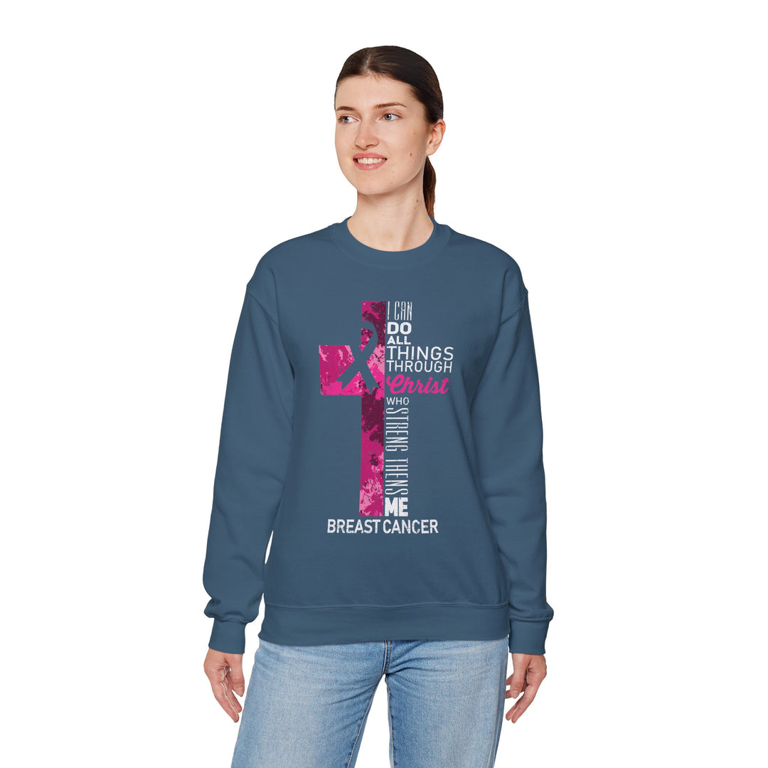 Inspirational Crewneck Sweatshirt for Breast Cancer Awareness, Faith Sweatshirt, Unisex Pullover, Hopeful Gift, Religious Apparel