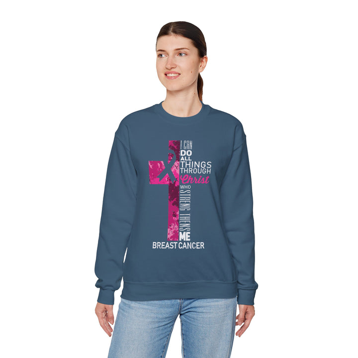 Inspirational Crewneck Sweatshirt for Breast Cancer Awareness, Faith Sweatshirt, Unisex Pullover, Hopeful Gift, Religious Apparel