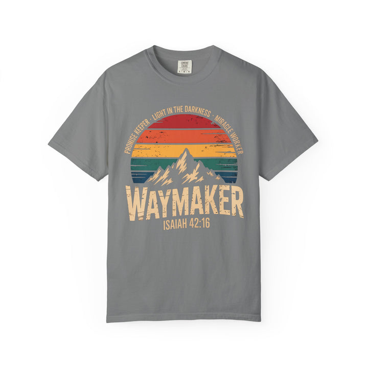 Waymaker Retro Christian T-Shirt - Isaiah 42:16 Vintage Sunset Design