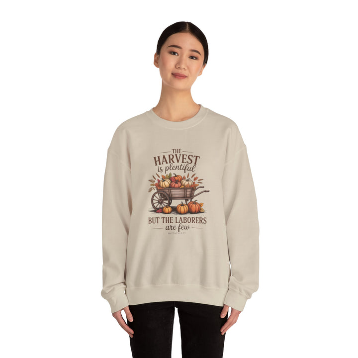 Autumn Harvest Hoodie with Matthew 9:37 Scripture Design