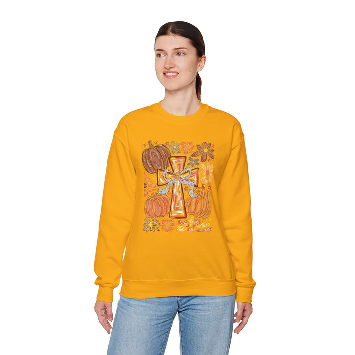 Fall Harvest Crewneck Sweatshirt, Autumn Sweatshirt, Thanksgiving Gift, Unisex Fall Apparel, Cozy Pumpkin Sweatshirt
