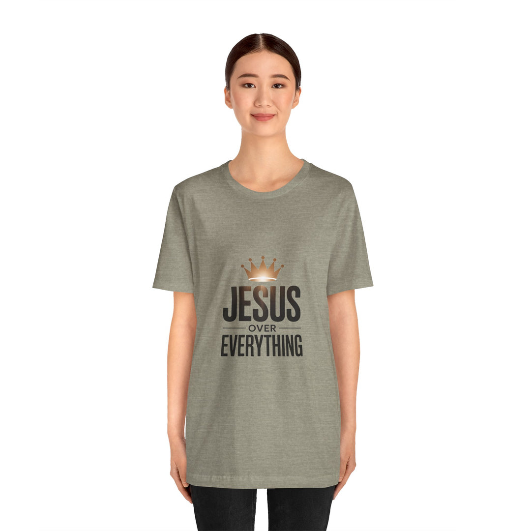 Jesus Over Everything – Christian Crown Graphic T-Shirt