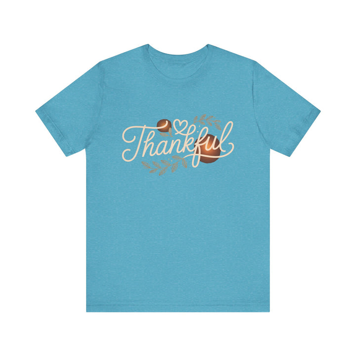 Thankful Tee - Unisex Jersey Short Sleeve Shirt for Thanksgiving, Gratitude Gift, Casual Wear, Family Gathering, Everyday Comfort
