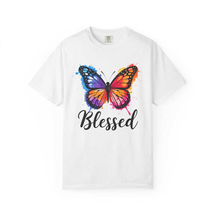 Watercolor Butterfly T-Shirt Blessed Radiant Renewed Unshakably Blessed