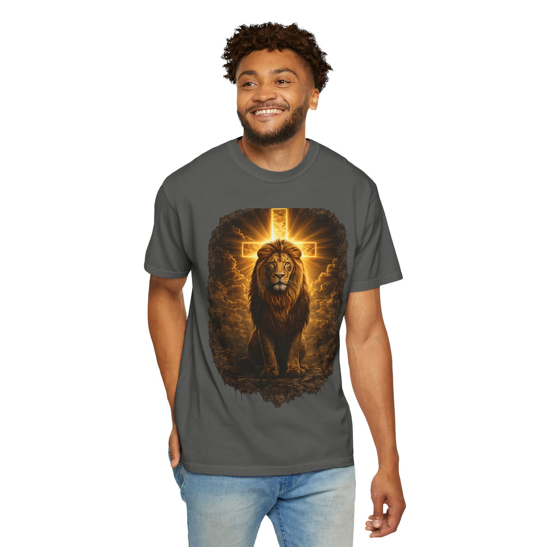 Lion of Judah Christian T-Shirt | Masculine Faith Graphic Tee | Jesus Lion Shirt