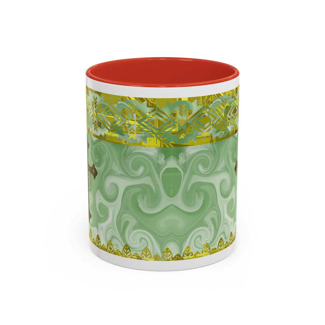Gold Cross on Mint Marble – Elegant Christian Mug