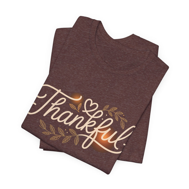 Thankful Tee - Unisex Jersey Short Sleeve Shirt for Thanksgiving, Gratitude Gift, Casual Wear, Family Gathering, Everyday Comfort