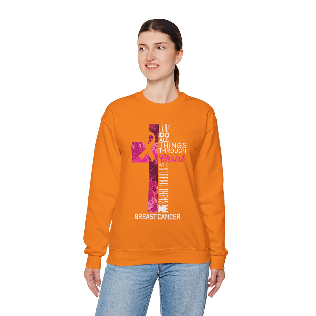 Inspirational Crewneck Sweatshirt for Breast Cancer Awareness, Faith Sweatshirt, Unisex Pullover, Hopeful Gift, Religious Apparel