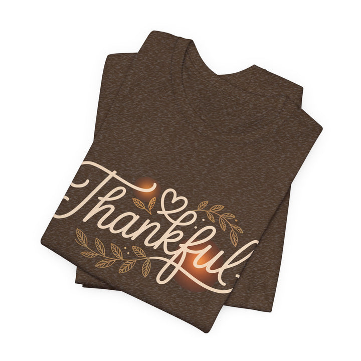 Thankful Tee - Unisex Jersey Short Sleeve Shirt for Thanksgiving, Gratitude Gift, Casual Wear, Family Gathering, Everyday Comfort