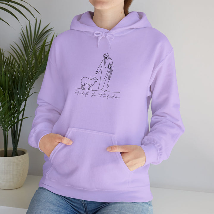 Christian Jesus and Lamb Hoodie Sweatshirt - 'He left the 99 to find me'