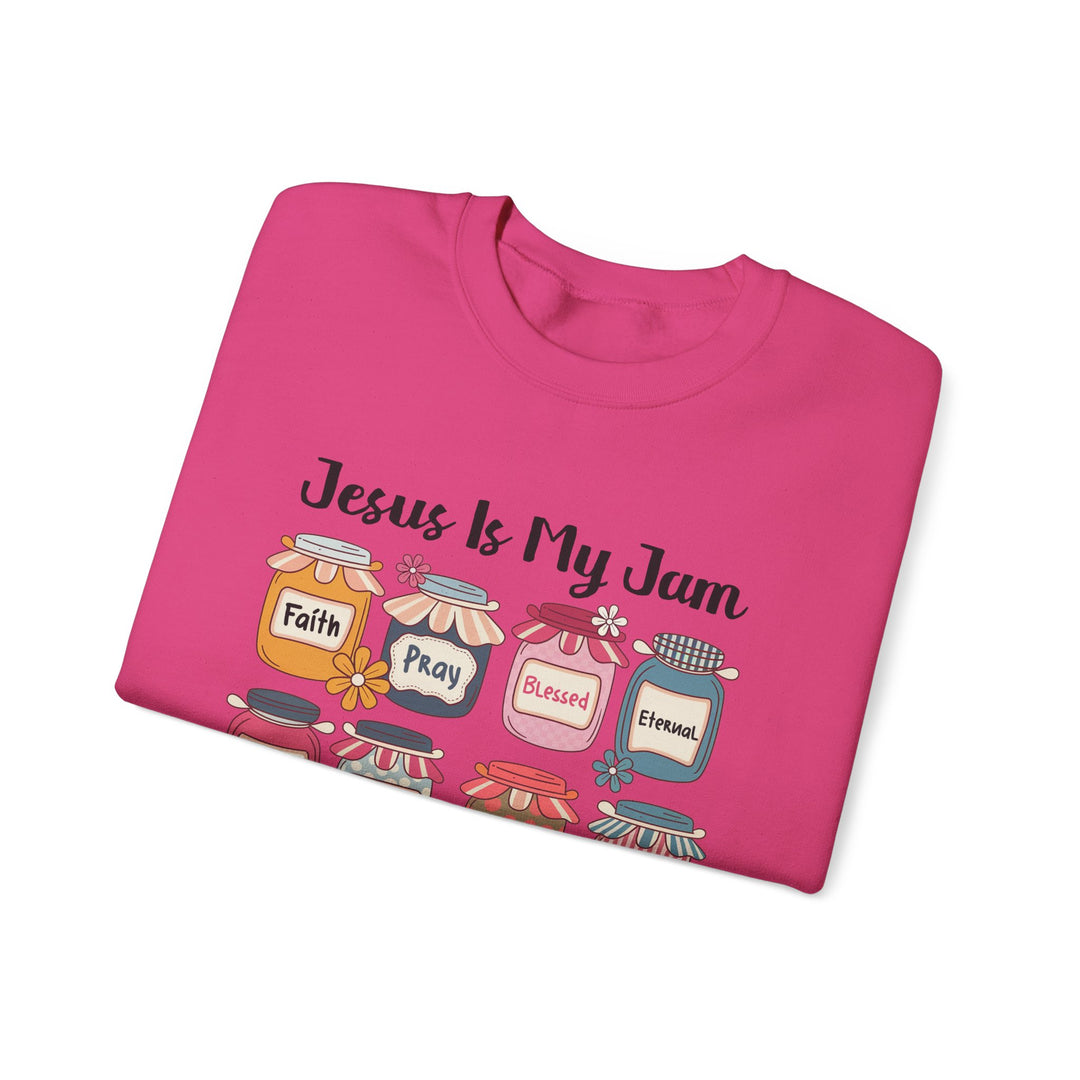 Jesus Is My Jam Sweatshirt, Unisex Crewneck, Comfort Wear, Christian Apparel, Perfect Gift for Faith Celebrations, Everyday Casual