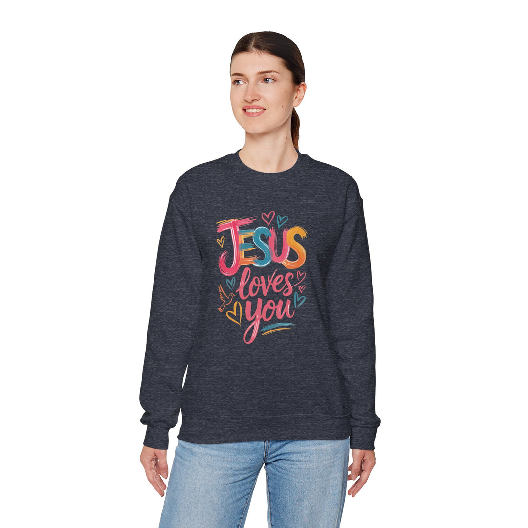 Jesus Loves You Crewneck Sweatshirt - Cozy Unisex Gift, Christian Apparel, Faith-Based Fashion, Inspirational Layering Piece, Ideal [...]