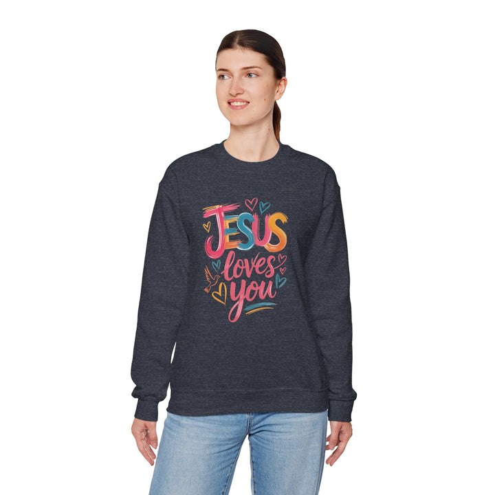 Jesus Loves You Crewneck Sweatshirt - Cozy Unisex Gift, Christian Apparel, Faith-Based Fashion, Inspirational Layering Piece, Ideal [...]