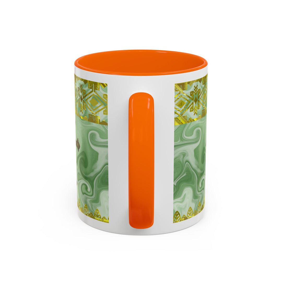 Gold Cross on Mint Marble – Elegant Christian Mug