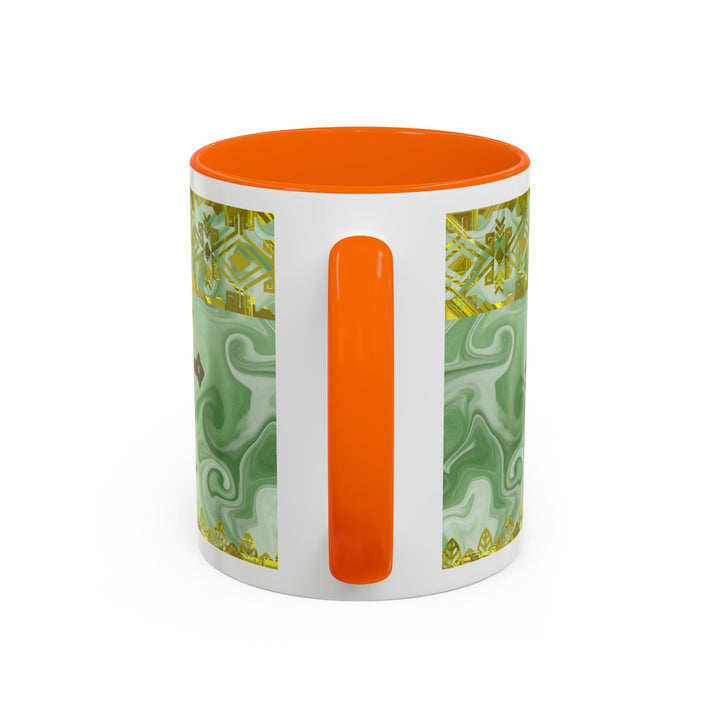 Gold Cross on Mint Marble – Elegant Christian Mug