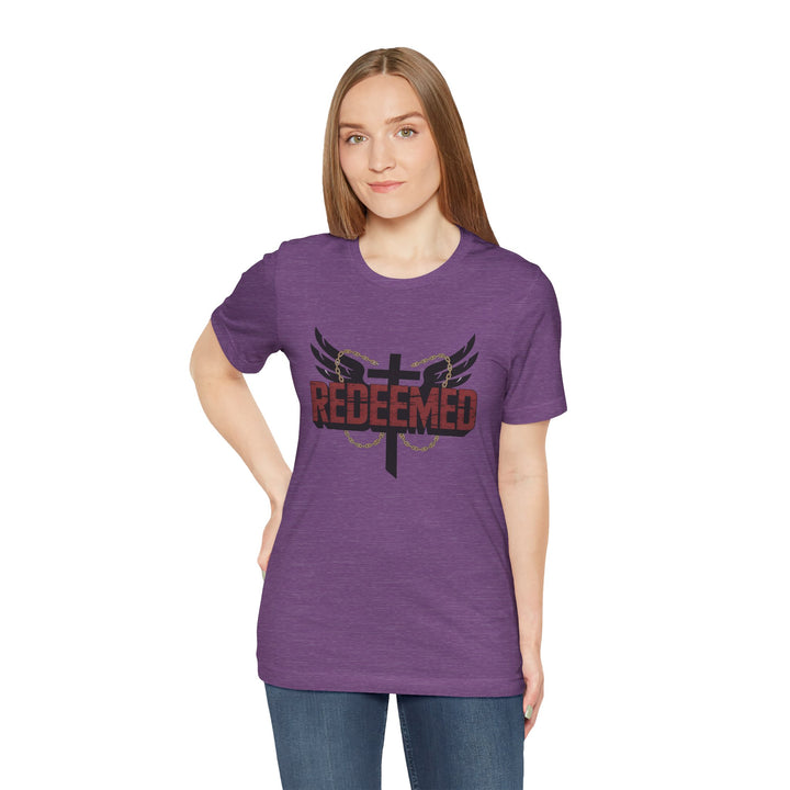 Christian Themed Unisex Short Sleeve Tee, Redeemed Shirt, Faith-Based Apparel, Inspirational T-Shirt, Spiritual Gift, Casual Wear