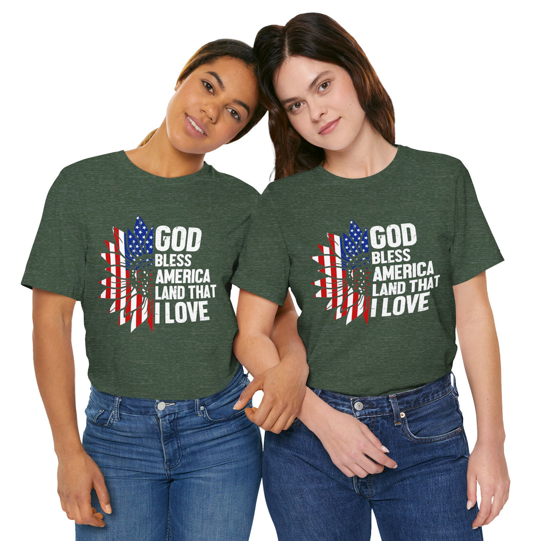 Patriotic T-Shirt, God Bless America Tee, Unisex Short Sleeve Shirt, Independence Day Gift, USA Pride Apparel, Americana Clothing