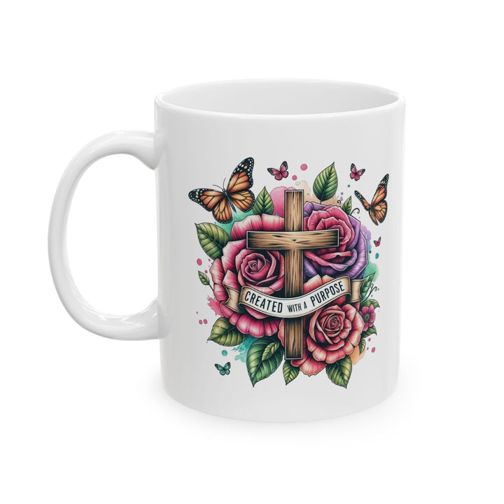 Inspirational Cross Ceramic Mug | 11oz & 15oz | Perfect Gift for Faith-Based Celebrations