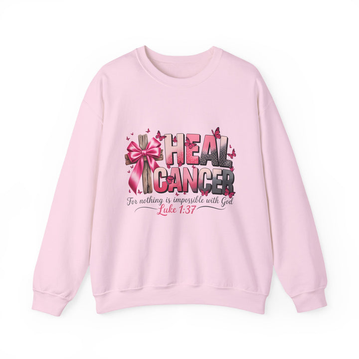 Inspirational Cancer Awareness Crewneck Sweatshirt, Comfort for Fighters, Supportive Gift, Breast Cancer Awareness, Faith & Hope
