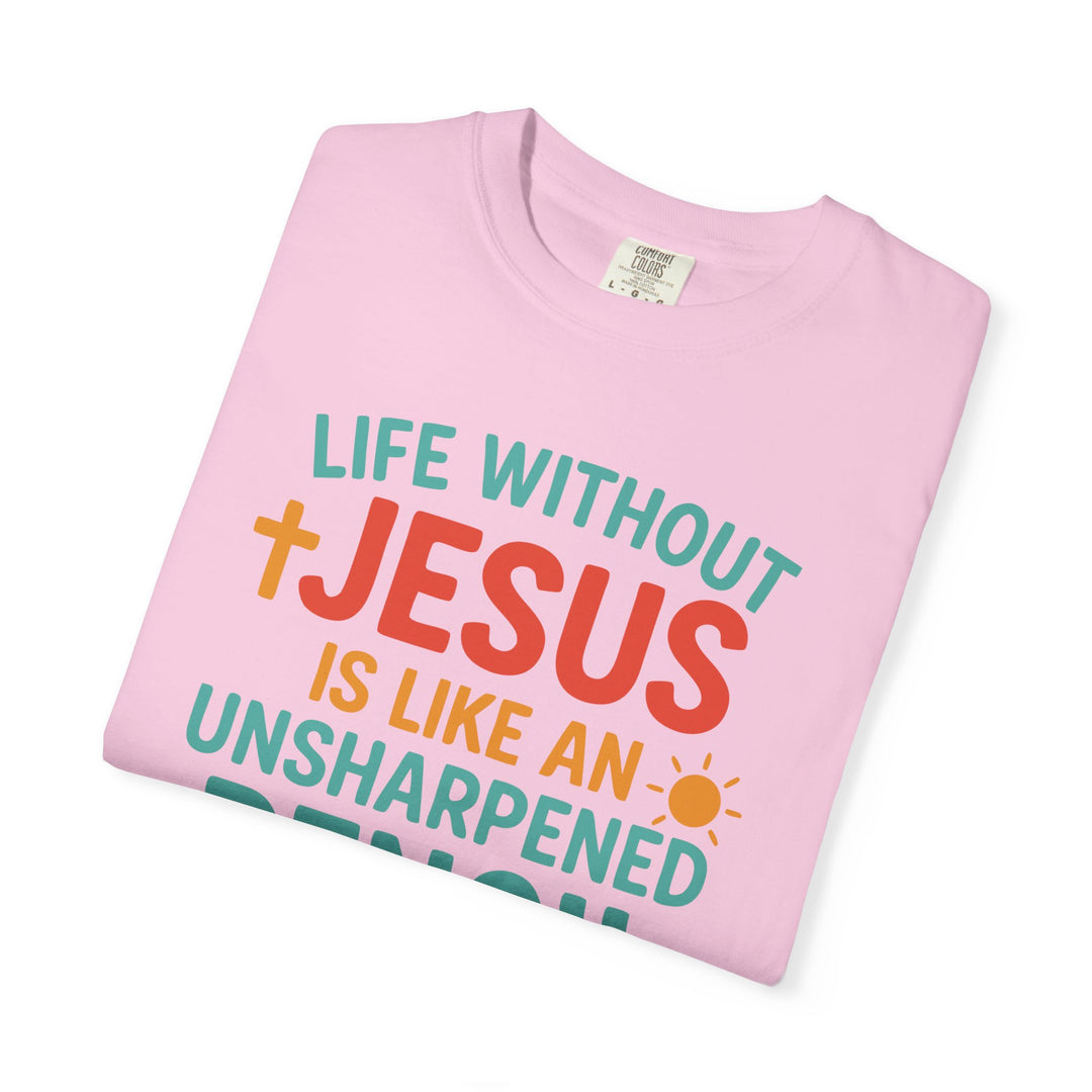 Christian Message Unisex T-shirt with Pencil Design