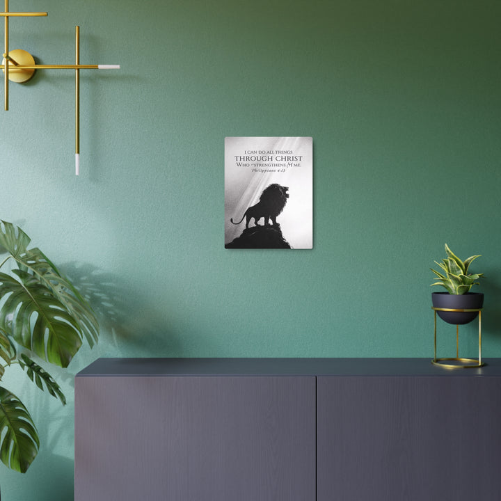 "Lion of Judah - Philippians 4:13" - Strength & Faith Metal Wall Art