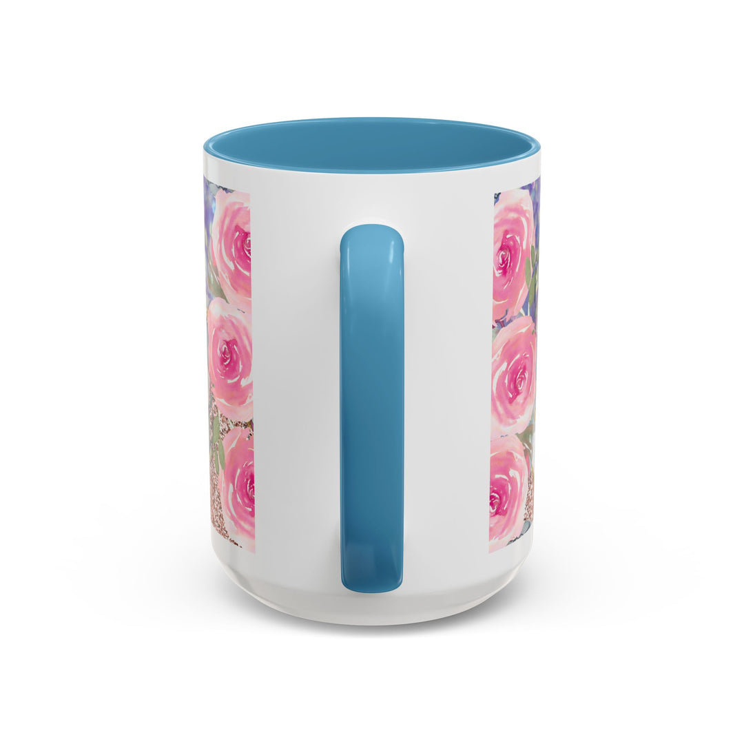 Made to Worship  Pink Glitter Floral Christian Mug