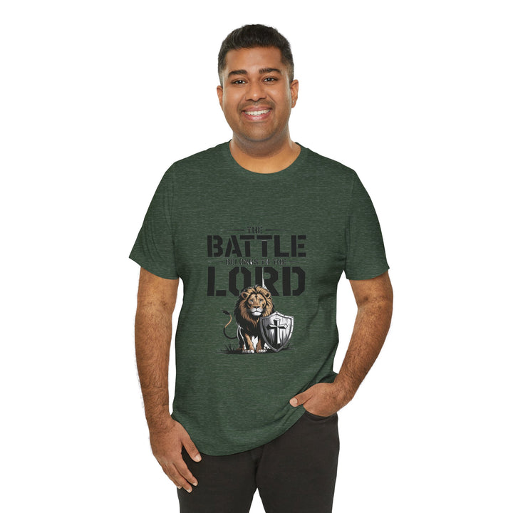 Faith-Inspired Short Sleeve Tee | The Battle Belongs to the Lord | Christian Apparel, Inspirational Shirt, Gift for Believers, [...]