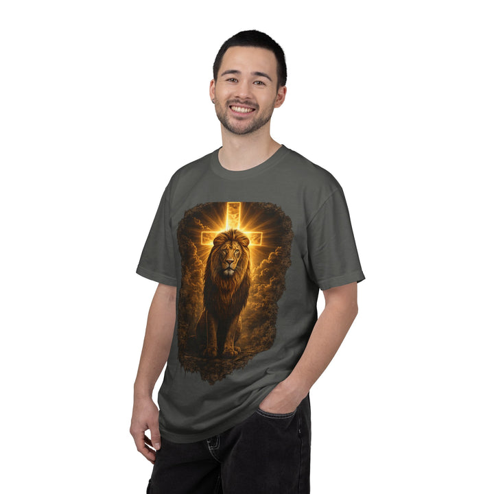 Lion of Judah Christian T-Shirt | Masculine Faith Graphic Tee | Jesus Lion Shirt
