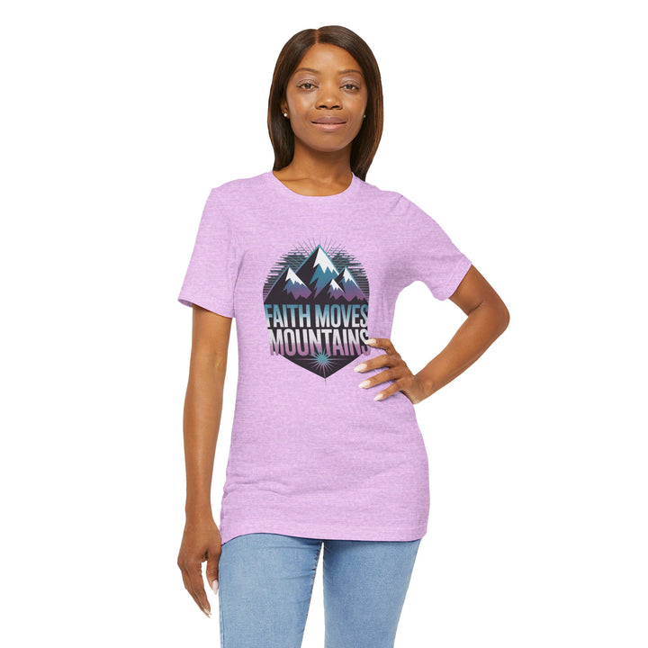 Faith Moves Mountains - Unisex Short Sleeve Tee, Motivational Shirt, Inspirational Gift, Adventurer Tee, Outdoor Apparel