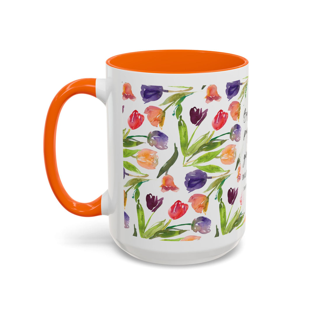 Be Joyful Always – Watercolor Tulip Scripture Mug