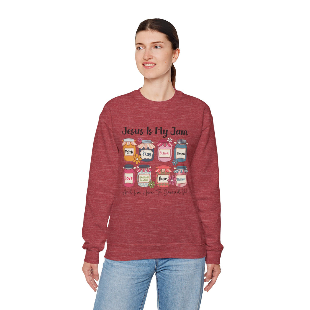 Jesus Is My Jam Sweatshirt, Unisex Crewneck, Comfort Wear, Christian Apparel, Perfect Gift for Faith Celebrations, Everyday Casual