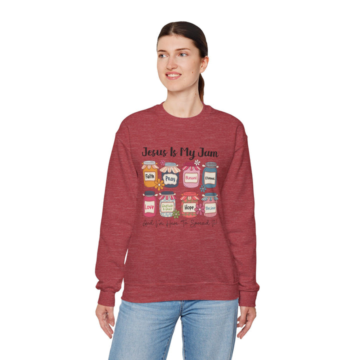 Jesus Is My Jam Sweatshirt, Unisex Crewneck, Comfort Wear, Christian Apparel, Perfect Gift for Faith Celebrations, Everyday Casual