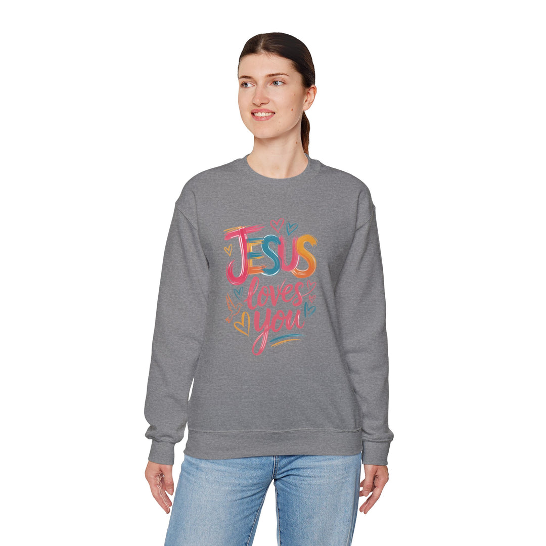 Jesus Loves You Crewneck Sweatshirt - Cozy Unisex Gift, Christian Apparel, Faith-Based Fashion, Inspirational Layering Piece, Ideal [...]