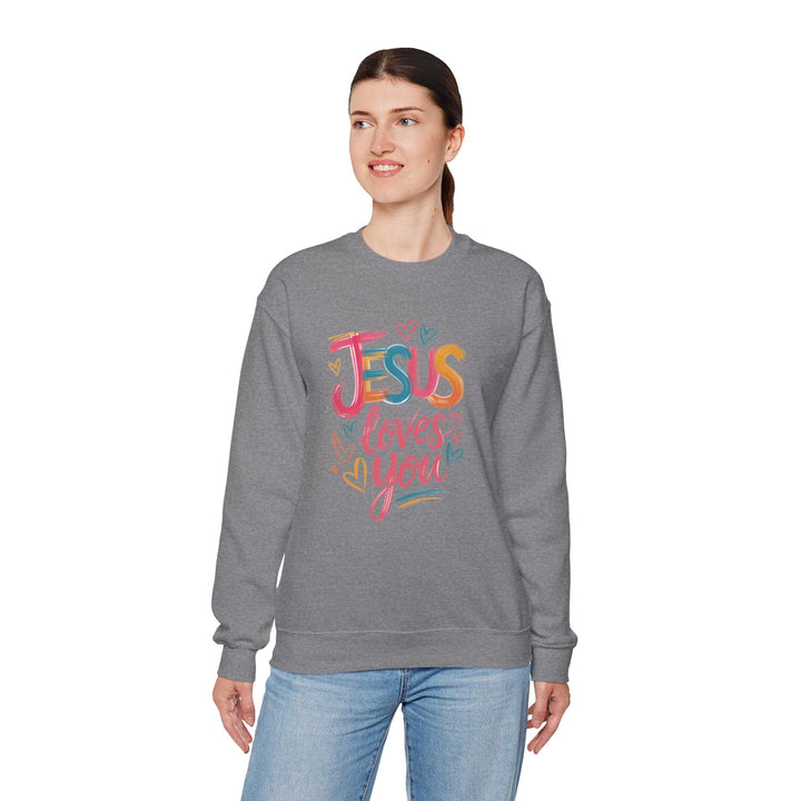 Jesus Loves You Crewneck Sweatshirt - Cozy Unisex Gift, Christian Apparel, Faith-Based Fashion, Inspirational Layering Piece, Ideal [...]