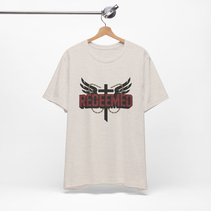 Christian Themed Unisex Short Sleeve Tee, Redeemed Shirt, Faith-Based Apparel, Inspirational T-Shirt, Spiritual Gift, Casual Wear