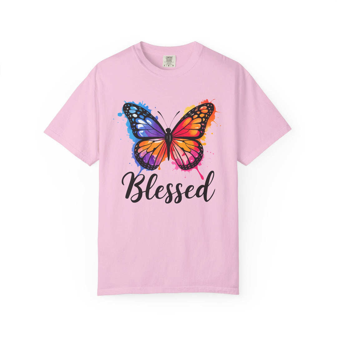 Watercolor Butterfly T-Shirt Blessed Radiant Renewed Unshakably Blessed