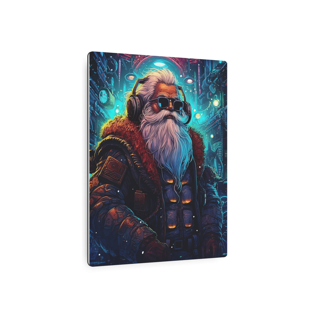 Cool Santa Metal Art Sign, Wall Decor for Christmas, Unique Gift for Him, Retro Santa Wall Art, Holiday Decoration