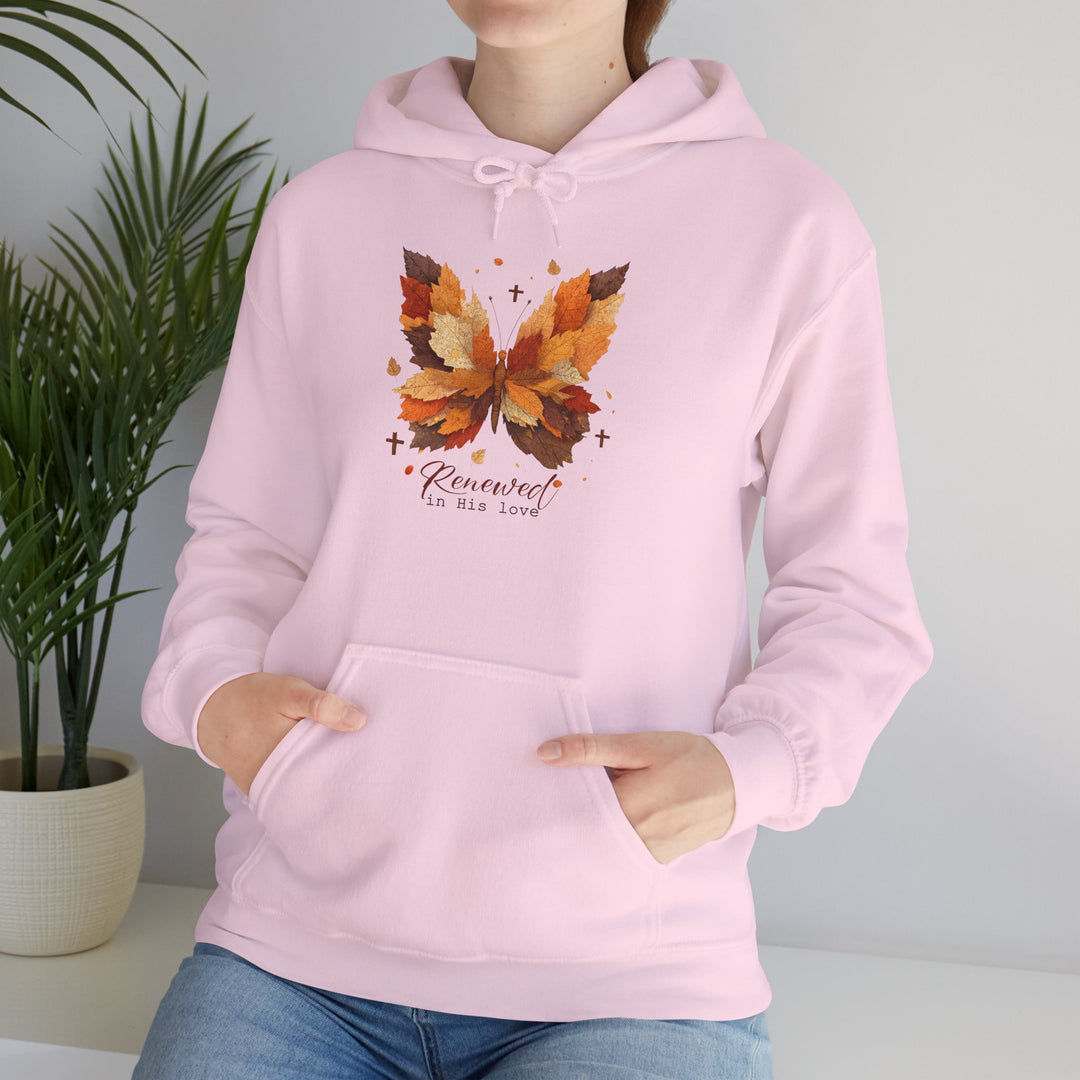 Butterfly Hoodie - Renewed in His Love - Fall Leaves Design