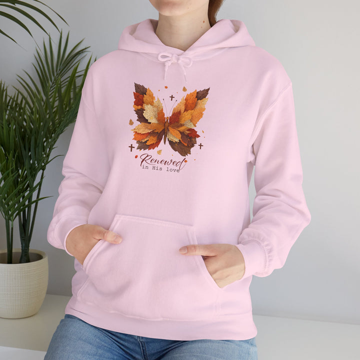 Butterfly Hoodie - Renewed in His Love - Fall Leaves Design
