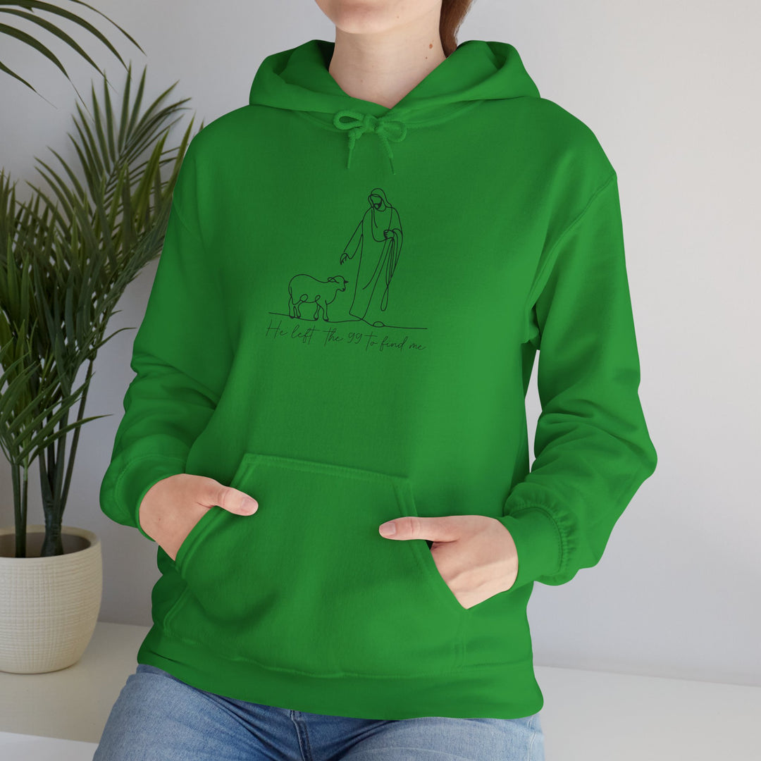 Christian Jesus and Lamb Hoodie Sweatshirt - 'He left the 99 to find me'