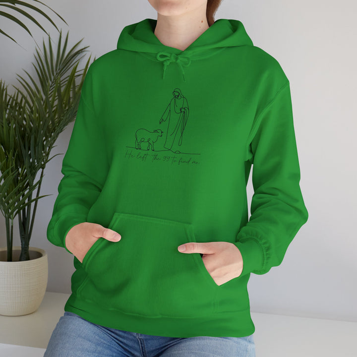 Christian Jesus and Lamb Hoodie Sweatshirt - 'He left the 99 to find me'