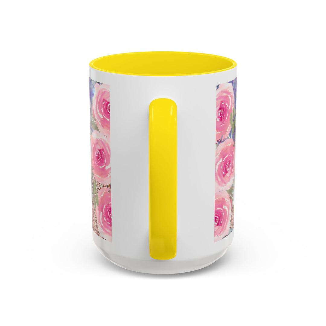 Made to Worship  Pink Glitter Floral Christian Mug