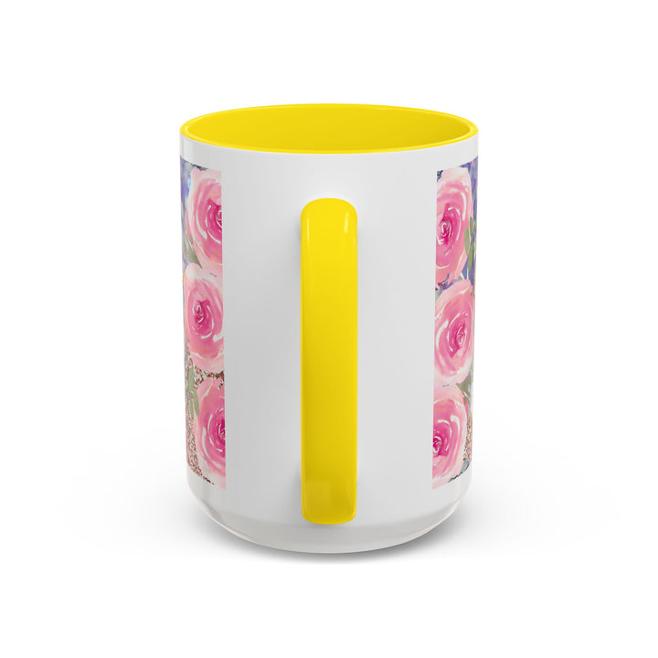 Made to Worship  Pink Glitter Floral Christian Mug