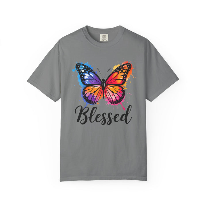 Watercolor Butterfly T-Shirt Blessed Radiant Renewed Unshakably Blessed