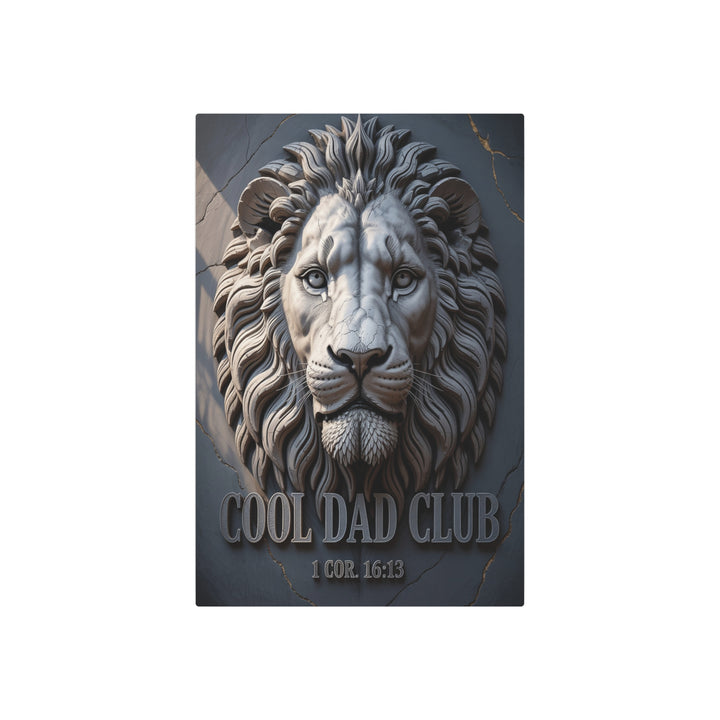 "Lion Head Carved in Stone" - Quiet Strength Legacy Metal Wall Art
