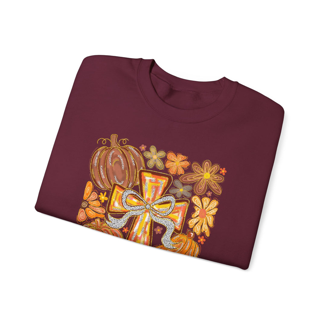 Fall Harvest Crewneck Sweatshirt, Autumn Sweatshirt, Thanksgiving Gift, Unisex Fall Apparel, Cozy Pumpkin Sweatshirt