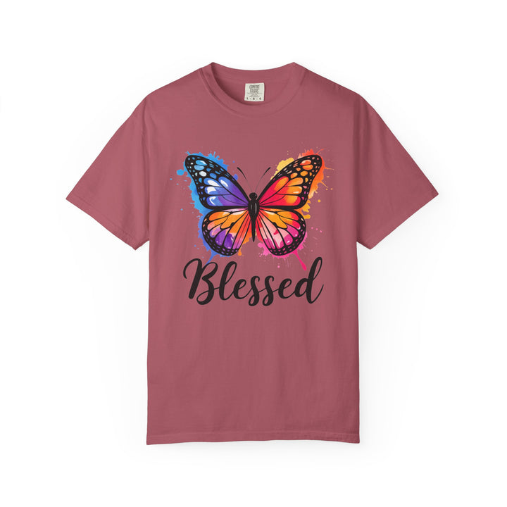 Watercolor Butterfly T-Shirt Blessed Radiant Renewed Unshakably Blessed