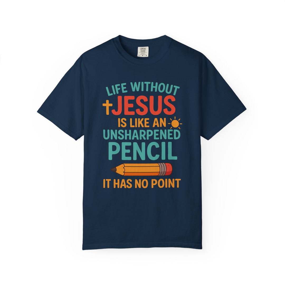 Christian Message Unisex T-shirt with Pencil Design