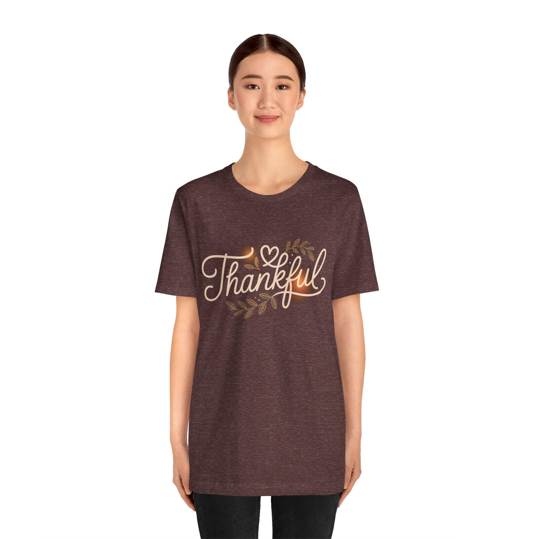 Thankful Tee - Unisex Jersey Short Sleeve Shirt for Thanksgiving, Gratitude Gift, Casual Wear, Family Gathering, Everyday Comfort