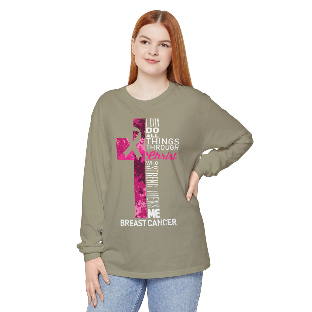 Christian Breast Cancer Awareness Long Sleeve T-Shirt